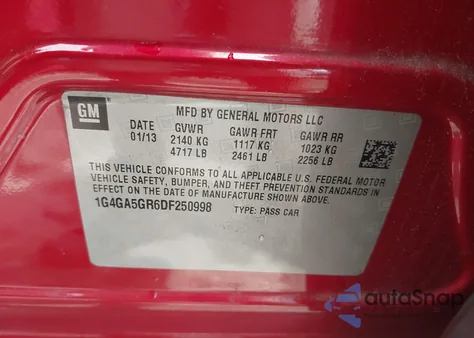 2013 Buick Lacrosse from USA, damaged, VIN 1G4GA5GR6DF250998